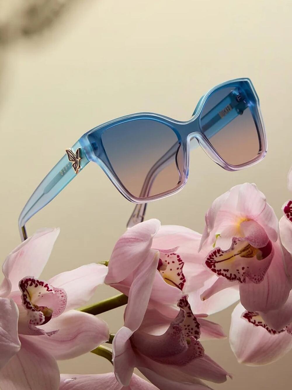 NEW DIFF Eyewear Glinda Upland Butterfly DE01-0865 Sunglasses Authentic